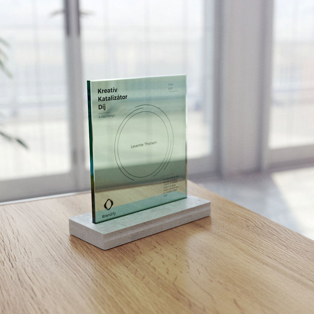 egyedi kreatív díj látványterv