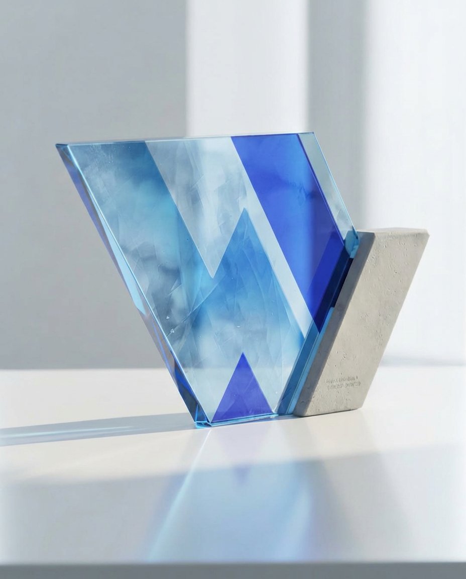 egyedi üveg díj különleges optikai tulajdonsággal